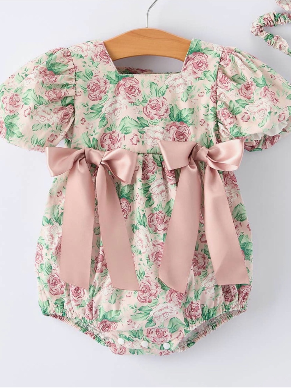 Rylee Faith Vintage Rose Baby Girls Romper